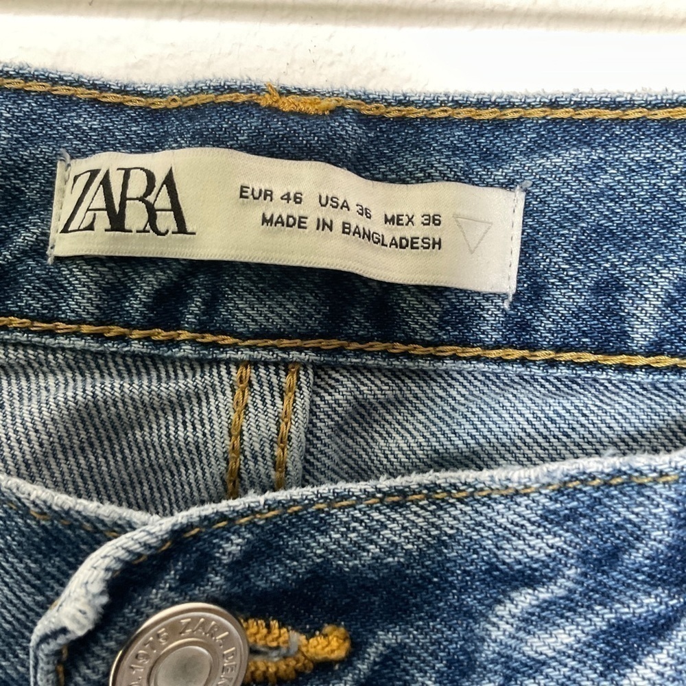 Zara Button Fly Crop Jeans Size 36 - Picture 14 of 16
